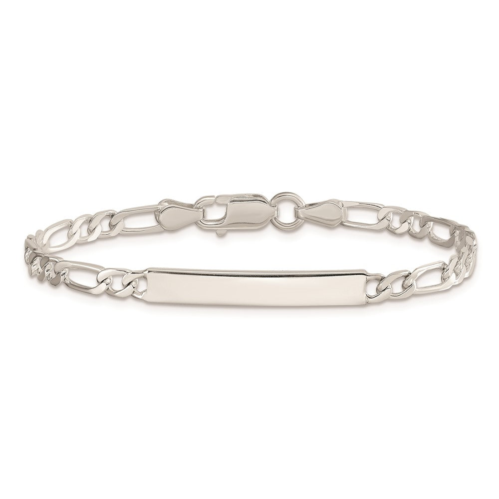 7 Inch Sterling Silver Engraveable In. Figaro Link Id Bracelet