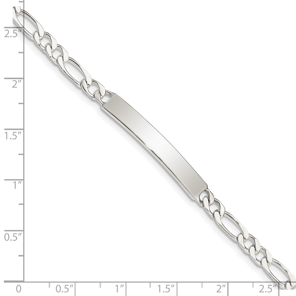 8 Inch Sterling Silver 8Inch Polished Engraveable Figaro Link Id Bracelet