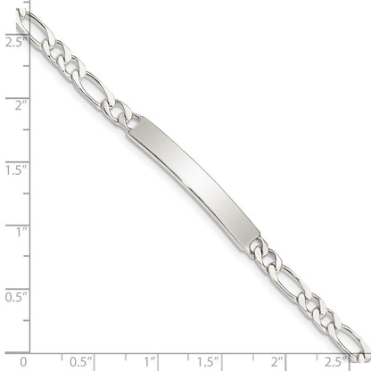 8 Inch Sterling Silver 8Inch Polished Engraveable Figaro Link Id Bracelet