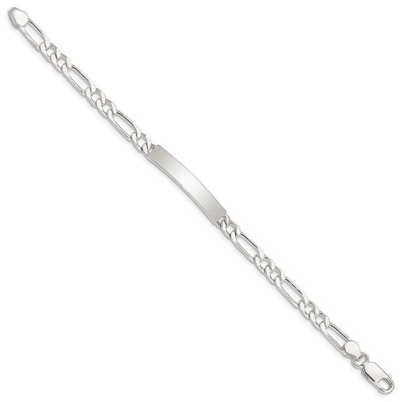 8 Inch Sterling Silver 8Inch Polished Engraveable Figaro Link Id Bracelet
