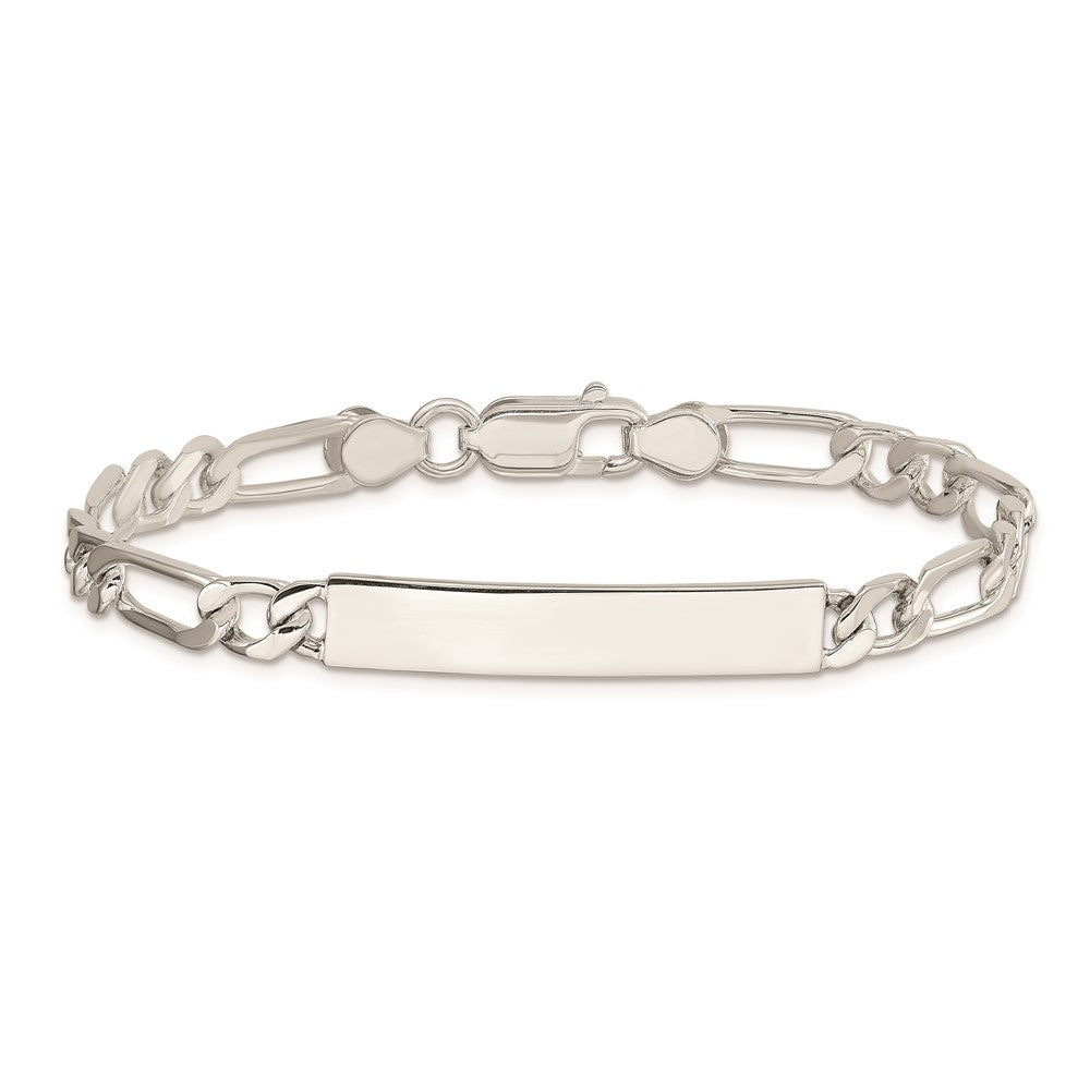 8 Inch Sterling Silver 8Inch Polished Engraveable Figaro Link Id Bracelet