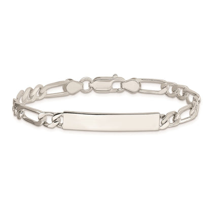 8 Inch Sterling Silver 8Inch Polished Engraveable Figaro Link Id Bracelet