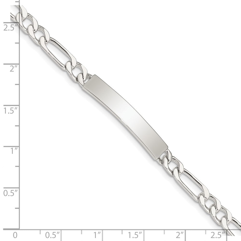8 Inch Sterling Silver 8Inch Polished Engraveable Figaro Link Id Bracelet