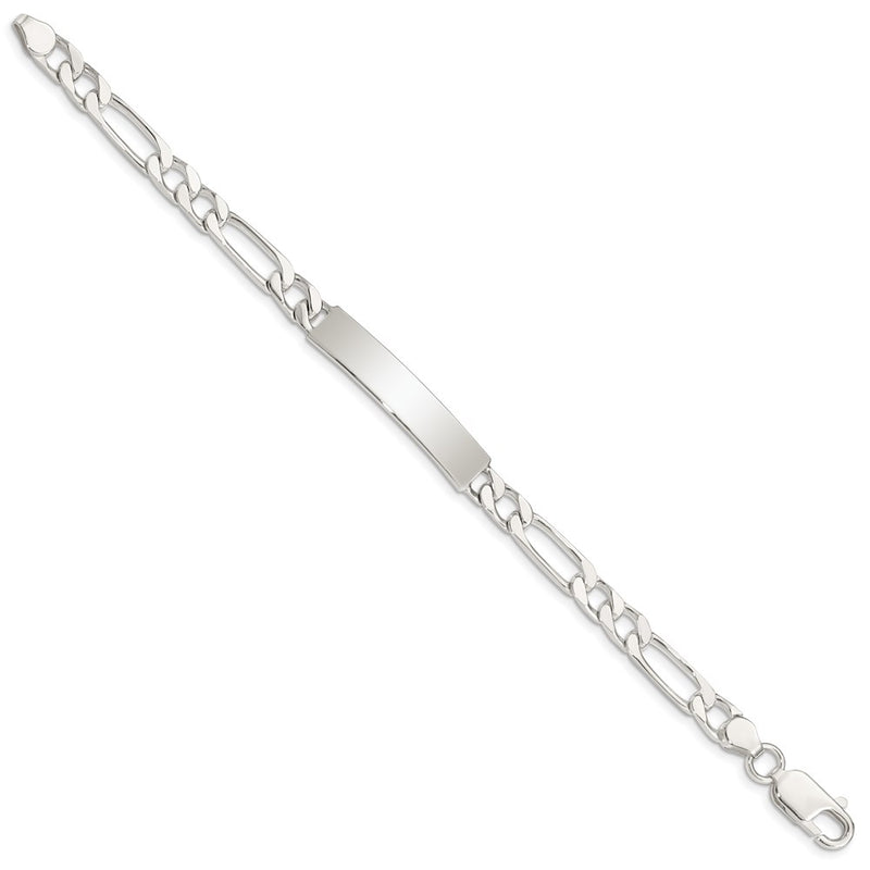 8 Inch Sterling Silver 8Inch Polished Engraveable Figaro Link Id Bracelet