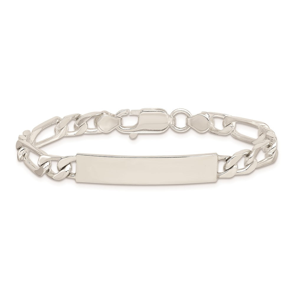 7 Inch Sterling Silver 7Inch Polished Engraveable Figaro Link Id Bracelet