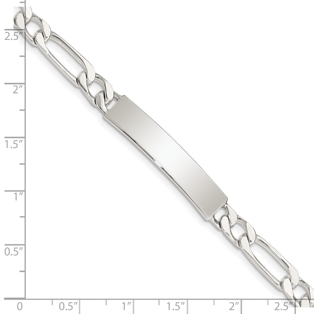 7 Inch Sterling Silver 7Inch Polished Engraveable Figaro Link Id Bracelet