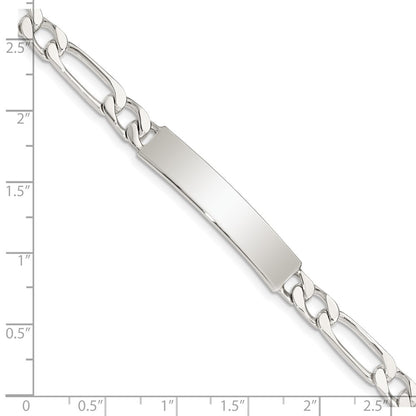 7 Inch Sterling Silver 7Inch Polished Engraveable Figaro Link Id Bracelet