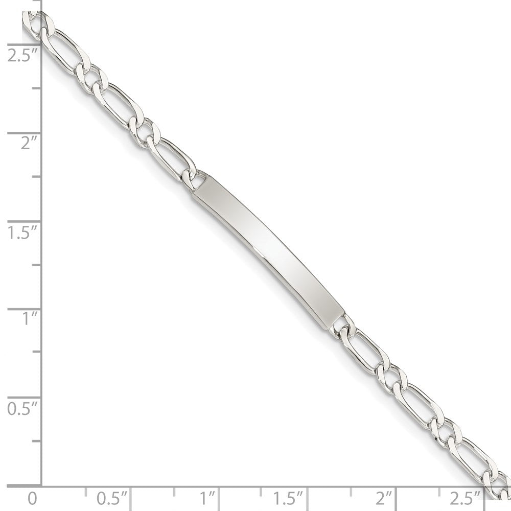7 Inch Sterling Silver 7Inch Polished Engraveable 1 Figaro Link Id Bracelet