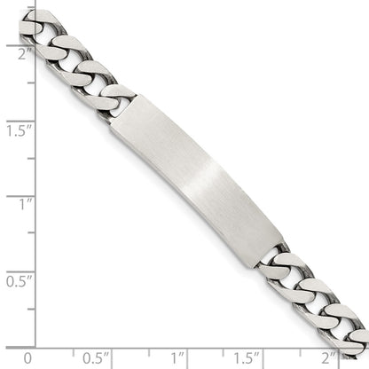 8 Inch Sterling Silver 8Inch Engraveable Antiqued Curb Link Id Bracelet