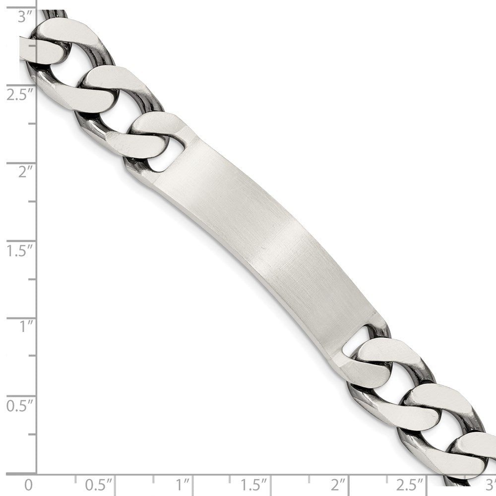 8.5 Inch Sterling Silver 8.5Inch Engraveable Antiqued Curb Link Id Bracelet