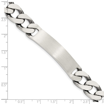8.5 Inch Sterling Silver 8.5Inch Engraveable Antiqued Curb Link Id Bracelet