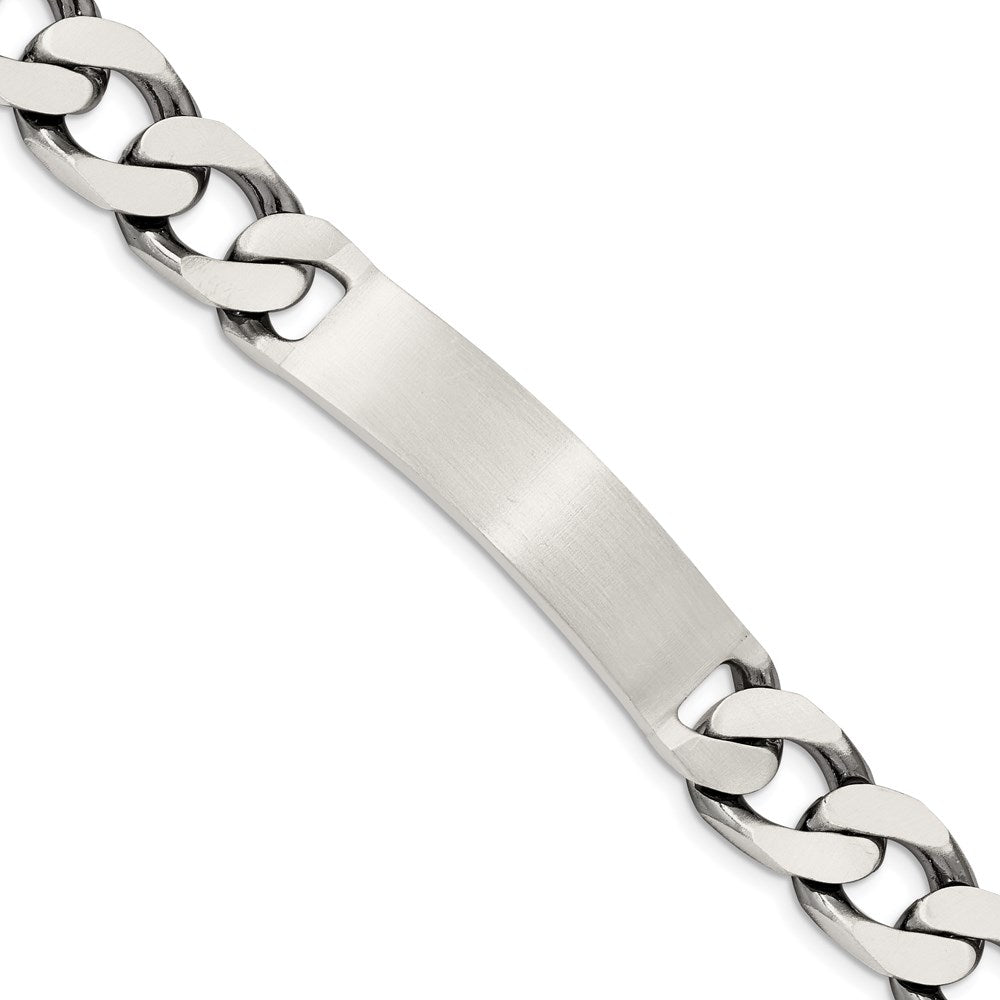8.5 Inch Sterling Silver 8.5Inch Engraveable Antiqued Curb Link Id Bracelet