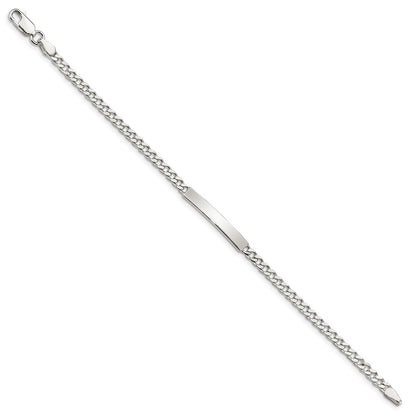 7 Inch Sterling Silver Polished Engraveable Curb Link Id Bracelet