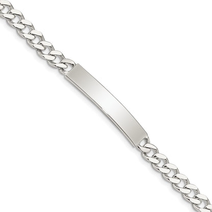 7 Inch Sterling Silver Polished Engraveable Curb Link Id Bracelet