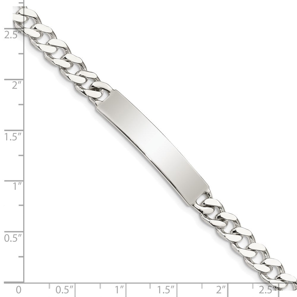 8 Inch Sterling Silver 8Inch Polished Engraveable Curb Link Id Bracelet