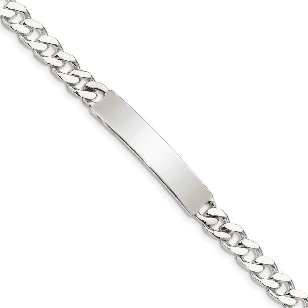7 Inch Sterling Silver Polished Engraveable Curb Link Id Bracelet