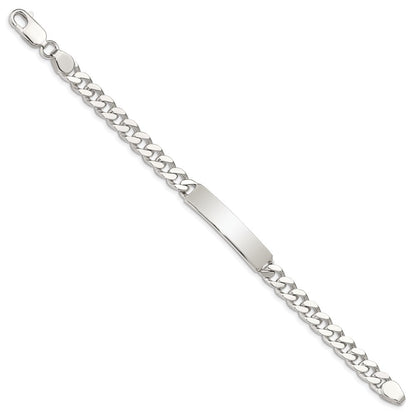 7 Inch Sterling Silver Polished Engraveable Curb Link Id Bracelet