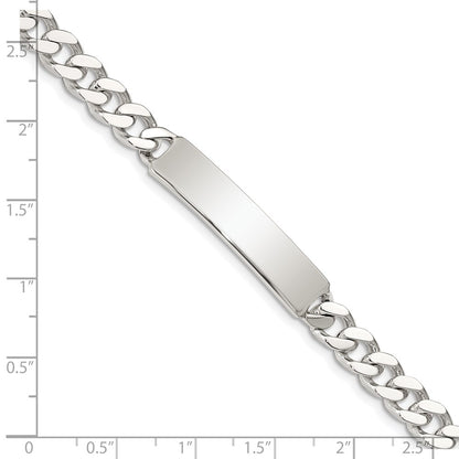 7 Inch Sterling Silver Polished Engraveable Curb Link Id Bracelet