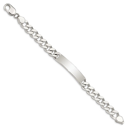 8 Inch Sterling Silver 8Inch Polished Engraveable Curb Link Id Bracelet