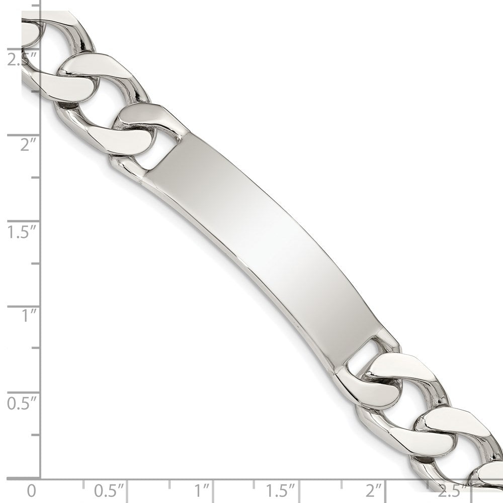 7.5 Inch Sterling Silver Polished Engraveable Curb Link Id Bracelet