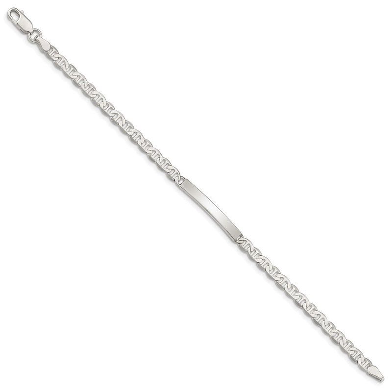 8 Inch Sterling Silver 8Inch Polished Engraveable Anchor Link Id Bracelet