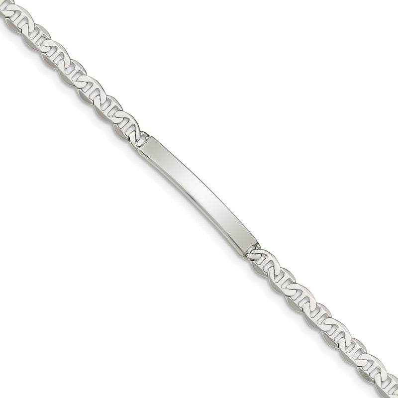 8 Inch Sterling Silver 8Inch Polished Engraveable Anchor Link Id Bracelet