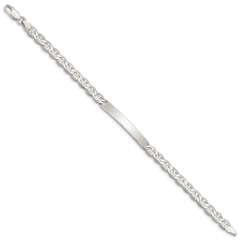 8 Inch Sterling Silver 8Inch Polished Engraveable Anchor Link Id Bracelet