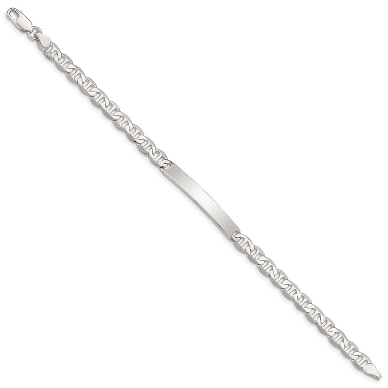 8 Inch Sterling Silver 8Inch Polished Engraveable Anchor Link Id Bracelet