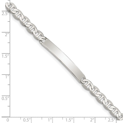 7 Inch Sterling Silver Polished Engraveable Anchor Link Id Bracelet