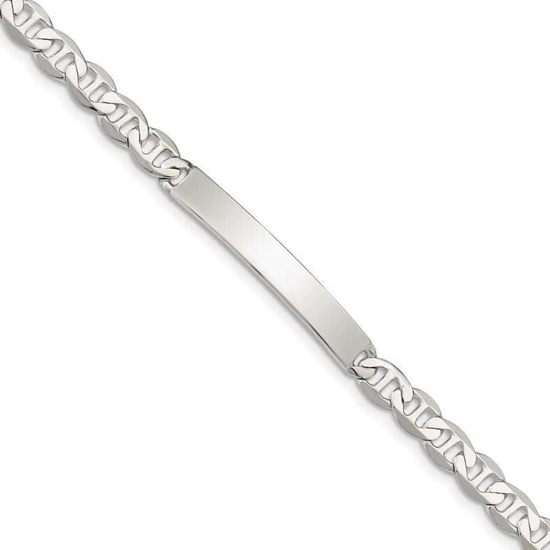 8 Inch Sterling Silver 8Inch Polished Engraveable Anchor Link Id Bracelet