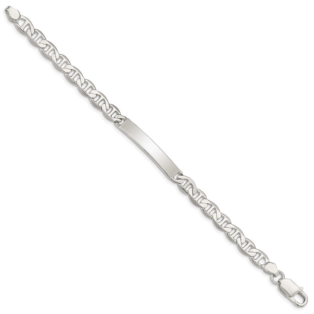 8 Inch Sterling Silver Engraveable Anchor Link Id Bracelet