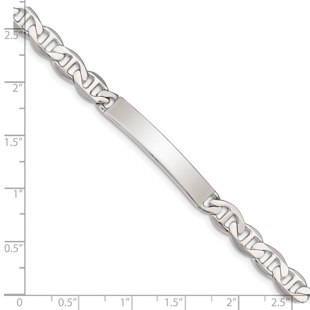 8 Inch Sterling Silver Engraveable Anchor Link Id Bracelet