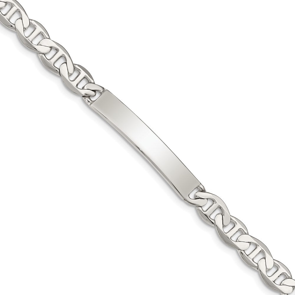 8 Inch Sterling Silver Engraveable Anchor Link Id Bracelet