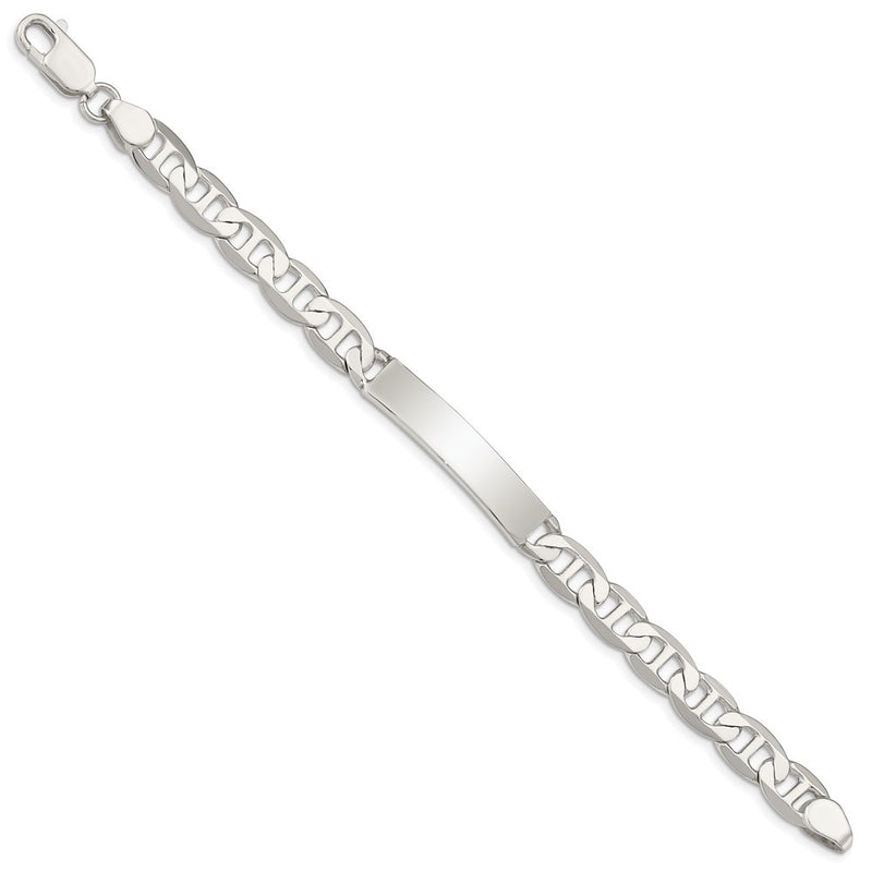 7 Inch Sterling Silver 7Inch Polished Engraveable Anchor Link Id Bracelet