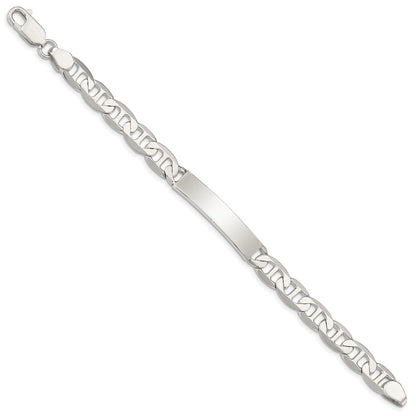 8 Inch Sterling Silver 8Inch Polished Engraveable Anchor Link Id Bracelet