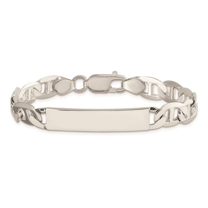 8 Inch Sterling Silver 8Inch Polished Engraveable Anchor Link Id Bracelet