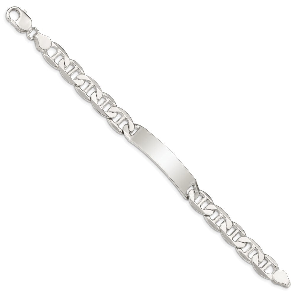 7.5 Inch Sterling Silver Polished Engraveable Anchor Link Id Bracelet