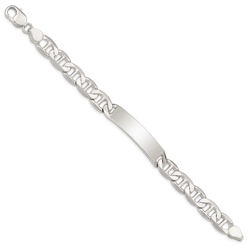 7.5 Inch Sterling Silver Polished Engraveable Anchor Link Id Bracelet