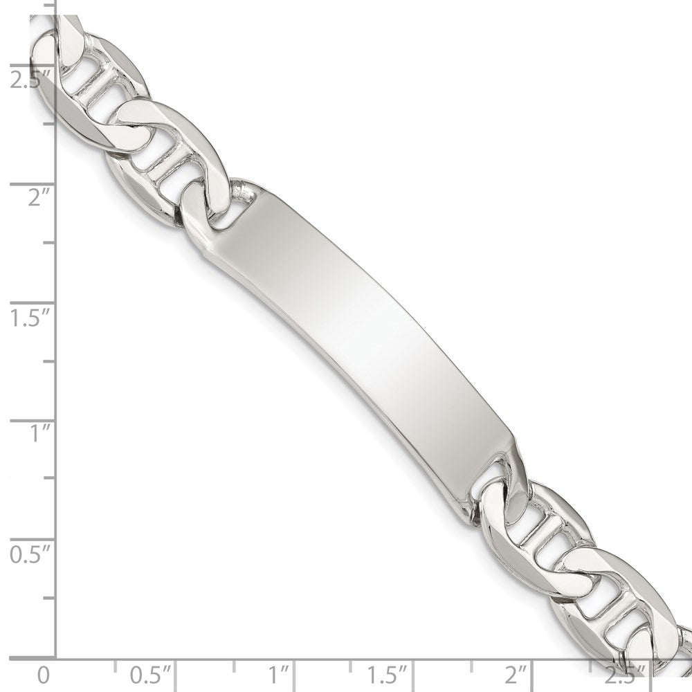 7.5 Inch Sterling Silver Polished Engraveable Anchor Link Id Bracelet