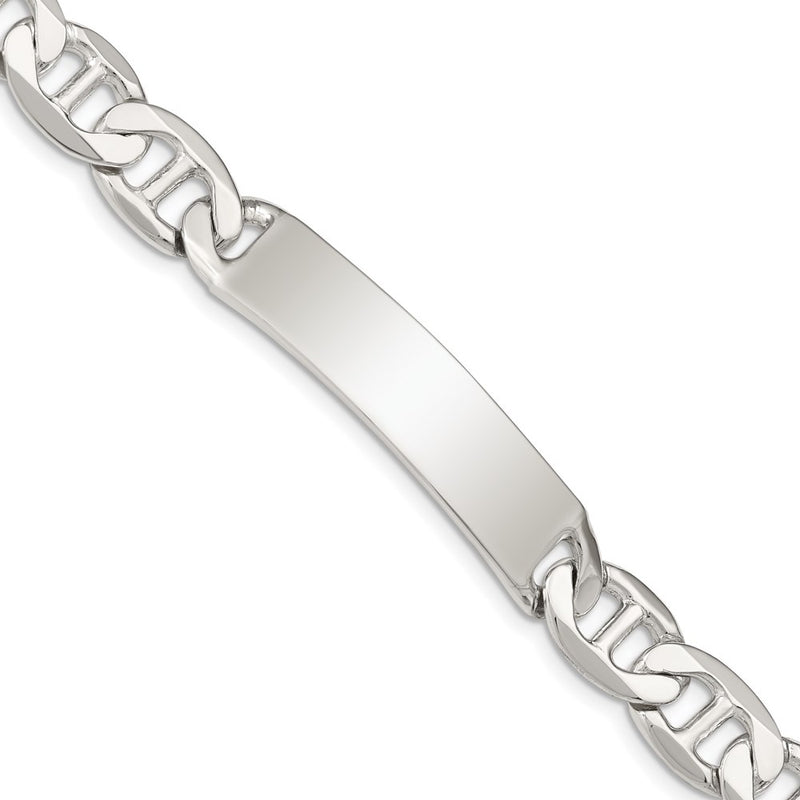 7.5 Inch Sterling Silver Polished Engraveable Anchor Link Id Bracelet