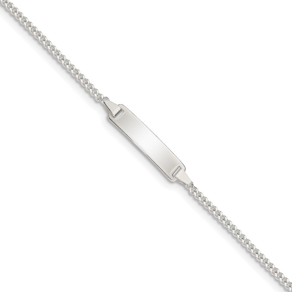 5.5 Inch Sterling Silver Polished Id Plate With .75In Ext. Children'S Bracelet