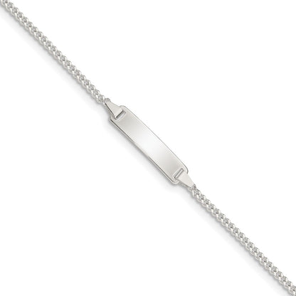 5.5 Inch Sterling Silver Polished Id Plate With .75In Ext. Children'S Bracelet