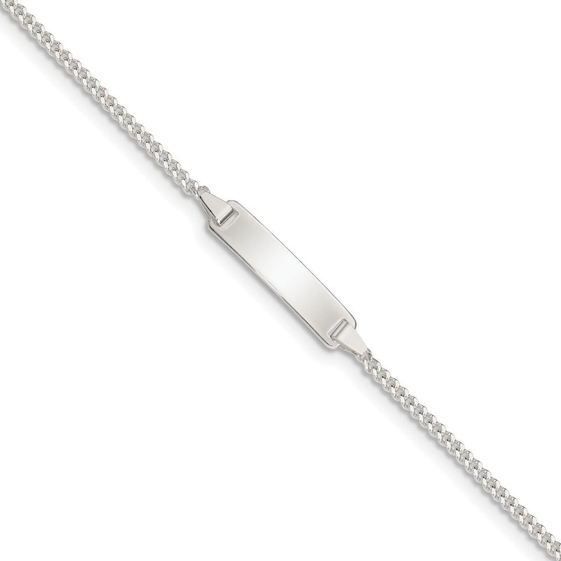 5.5 Inch Sterling Silver Polished Id Plate With .75In Ext. Children'S Bracelet