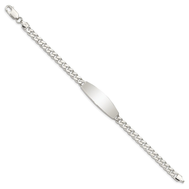 7.5 Inch Sterling Silver Curb Link Id Bracelet