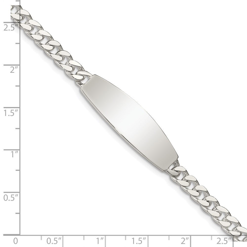 8.5 Inch Sterling Silver Curb Link Id Bracelet