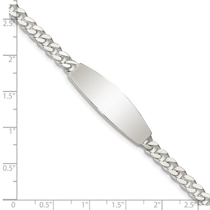 8.5 Inch Sterling Silver Curb Link Id Bracelet