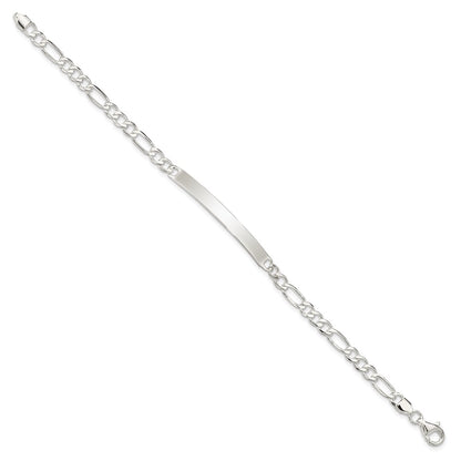 7.5 Inch Sterling Silver Figaro Link Id Bracelet