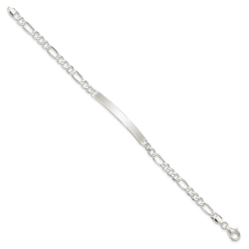 7.5 Inch Sterling Silver Figaro Link Id Bracelet
