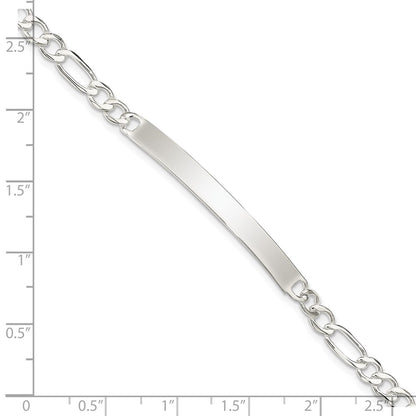 7.5 Inch Sterling Silver Figaro Link Id Bracelet