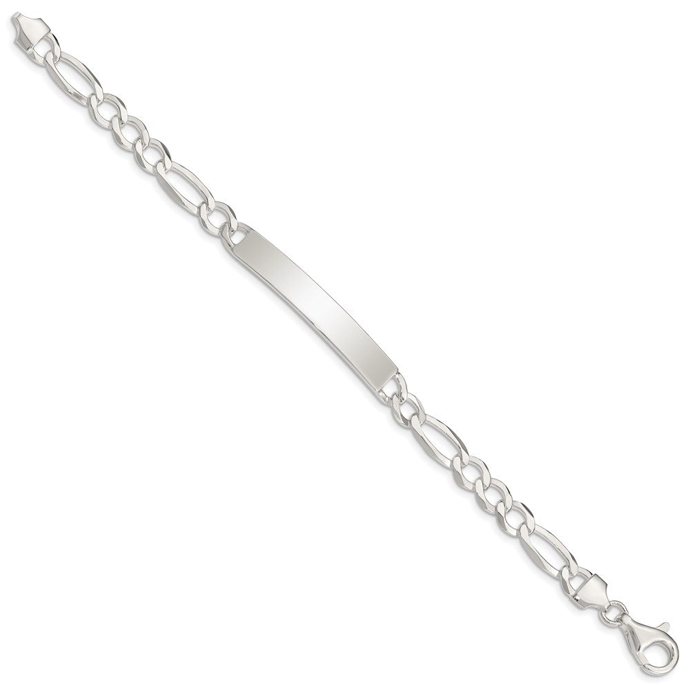 8.5 Inch Sterling Silver Figaro Link Id Bracelet